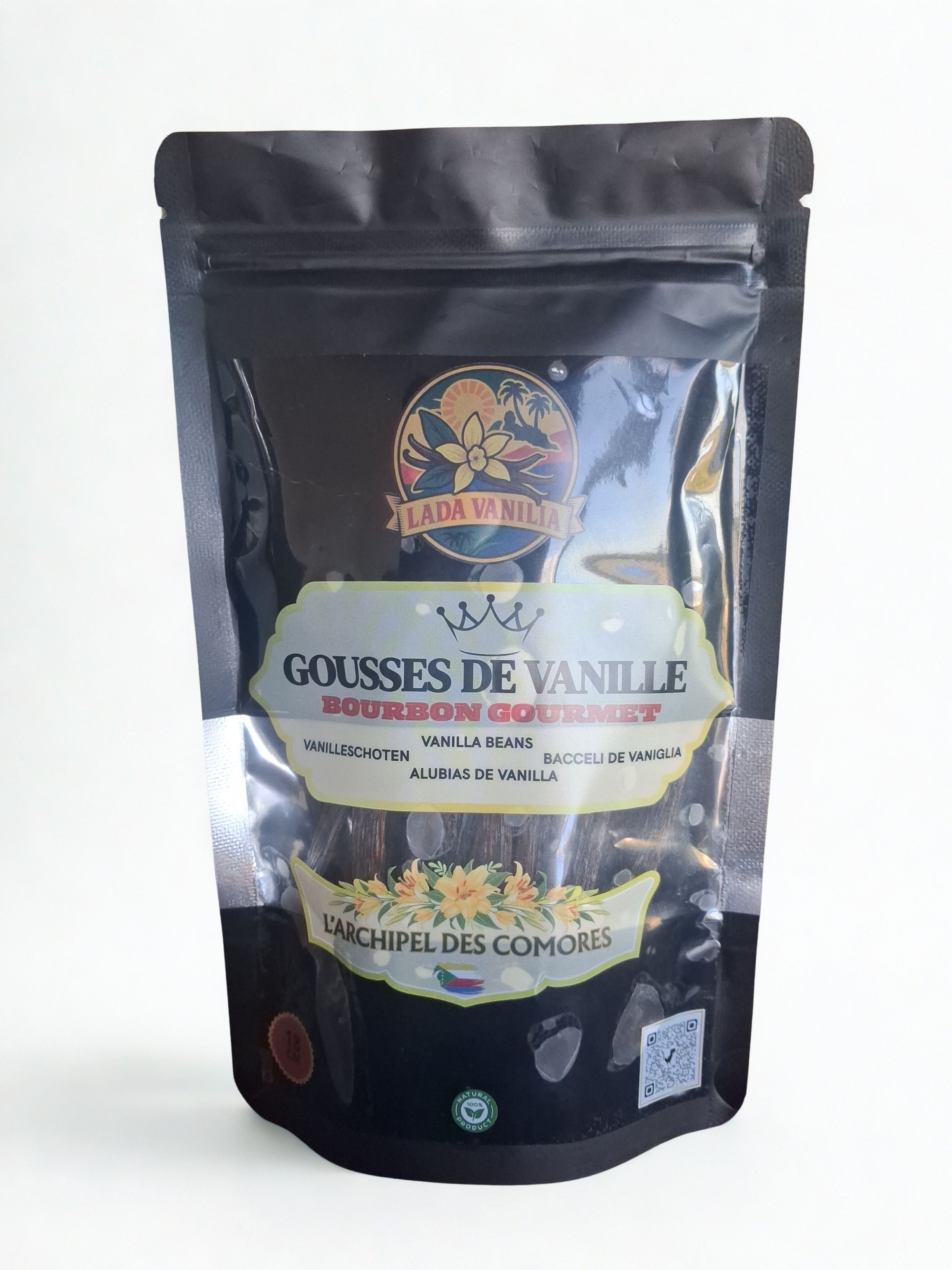 Lot de 10 Gousses de Vanille Bourbon de Comores Sachet hermétique - 18/20 cm